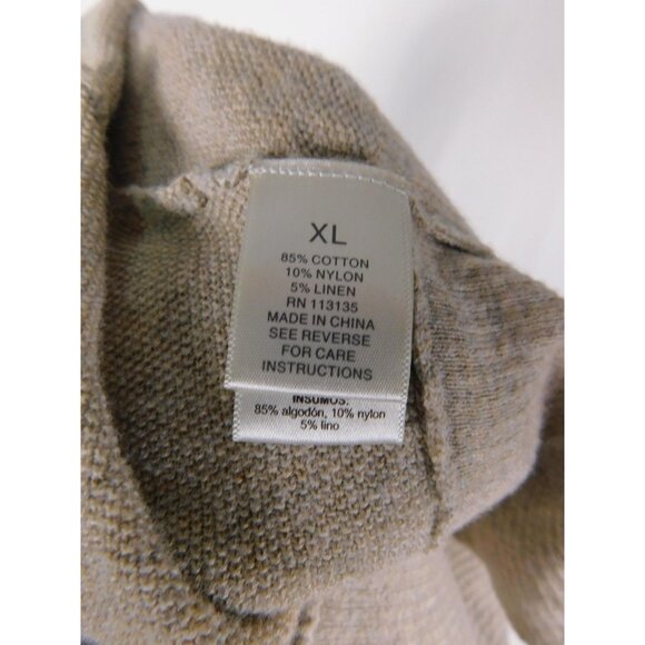 Leo & Nicole Cardigan Sweater Womens XL Beige Open Front Long Lightweight Knit - Picture 9 of 10